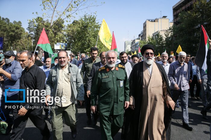 خروش تهرانیها در حمایت از غزه/سردار فدوی: صهیونیستها جرأت حمله زمینی به لبنان را ندارند