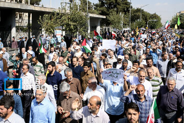 La marche des habitants de Téhéran pour condamner les crimes du régime sioniste