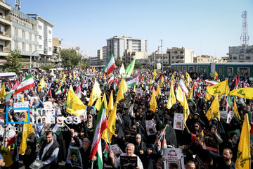 La marche des habitants de Téhéran pour condamner les crimes du régime sioniste