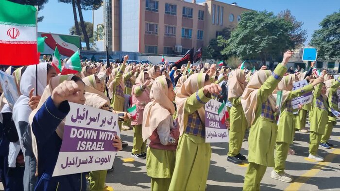 اعلام انزجار دانش آموزان و فرهنگیان ملاردی از اسرائیل منحوس