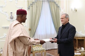 Le président Pezeshkian a reçu le nouvel ambassadeur du Niger en Iran