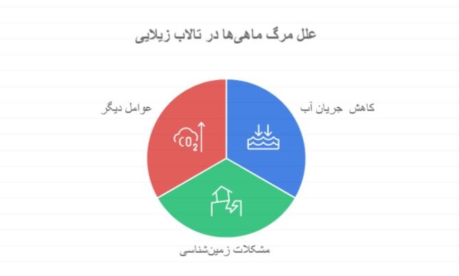 تلف شدن هزاران قطعه ماهی در تالاب زیلایی