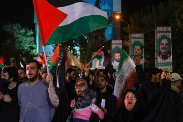 People of Tehran take to streets to back Iran's missile attack on Zionist regime 