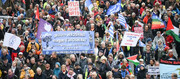 Tausende deutsche Demonstranten forderten, keine Waffen mehr nach Israel zu schicken