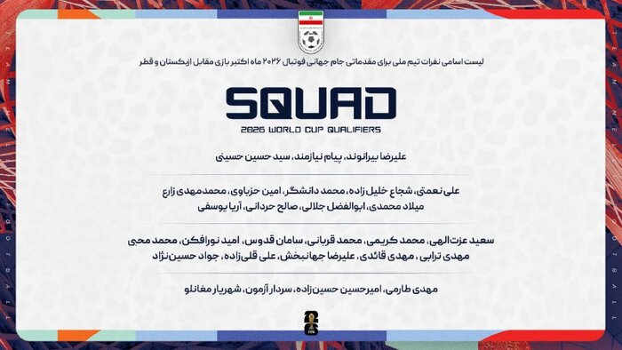 قلعهنویی ۲۷ بازیکن را فراخواند؛ اعلام فهرست تیم ملی فوتبال برای دیدار با ازبکستان و قطر
