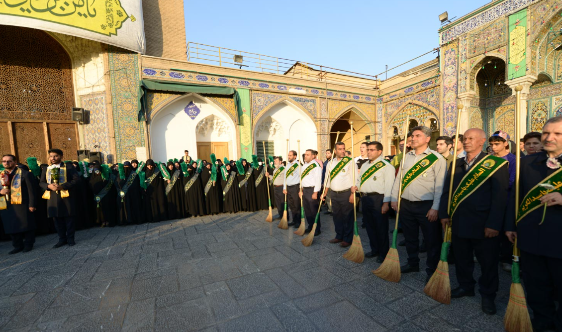 بمناسبت ولادت حضرت عبدالعظیم(ع) پرچم سبزحرم به اهتزاز درآمد+فیلم