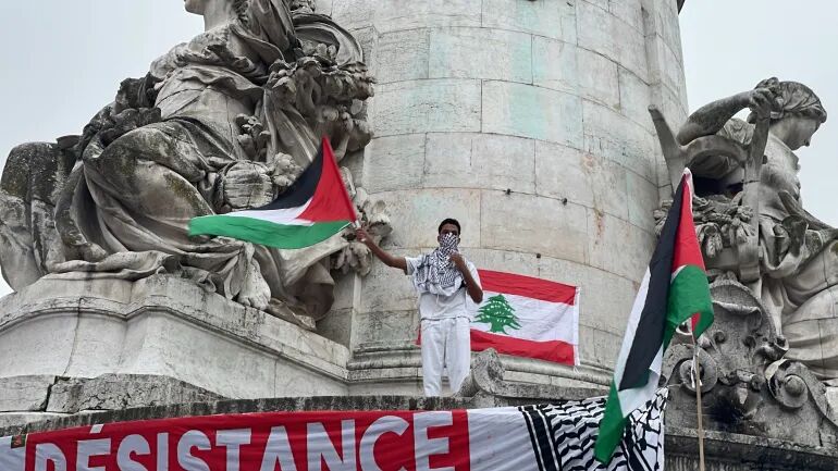 فریاد «زنده باد مقاومت فلسطین» در پاریس طنین انداز شد