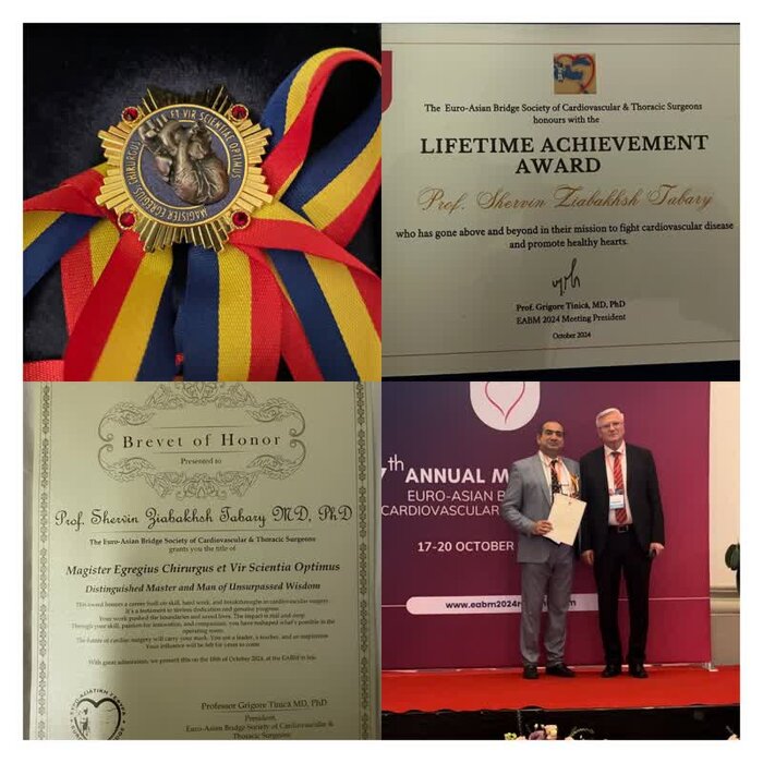 اولین جراح قلب باز مازندران، مدال فداکاری دریافت کرد