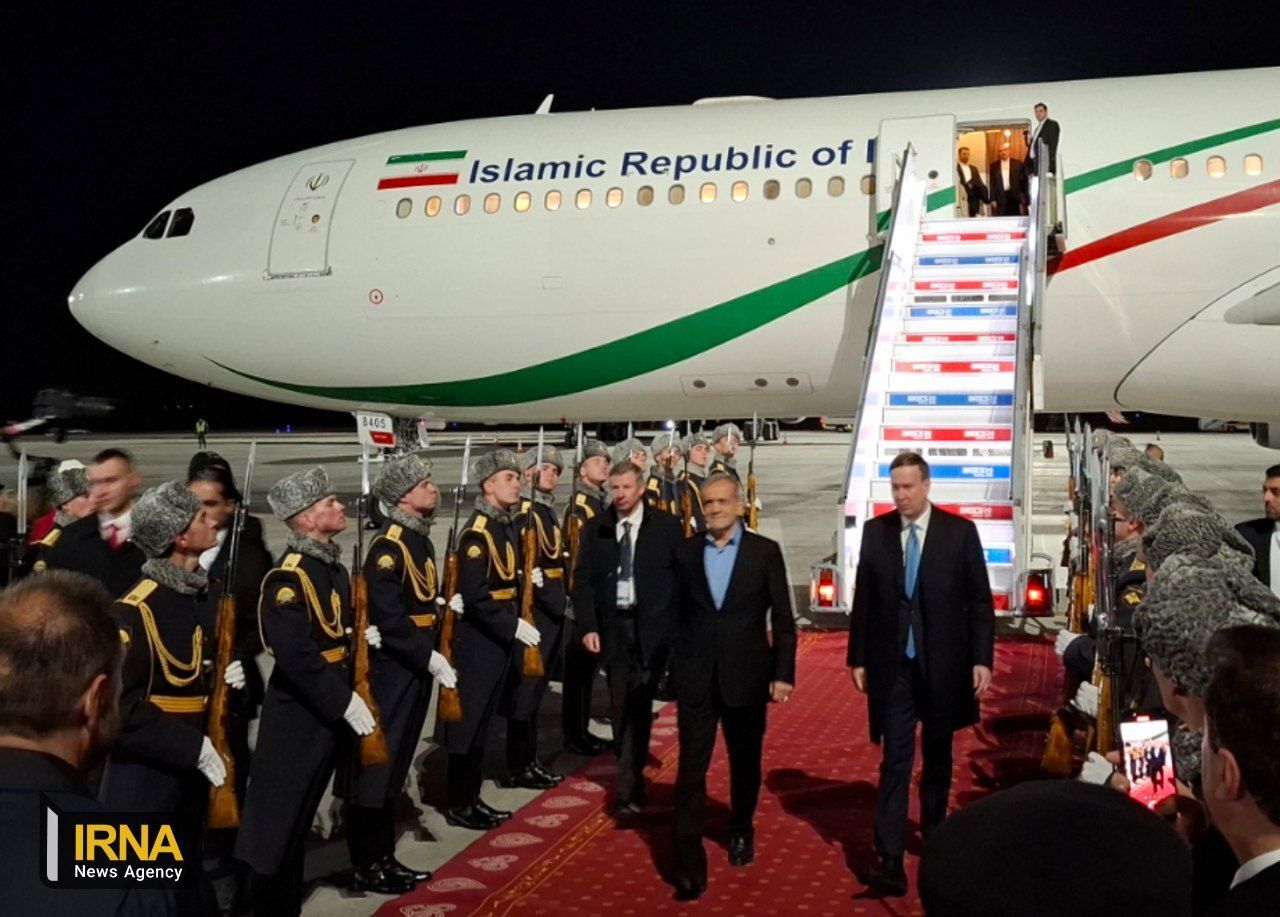 President Pezeshkian arrives in Kazan to attend BRICS summit