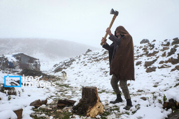 First autumn snow in Talesh, northwestern Iran