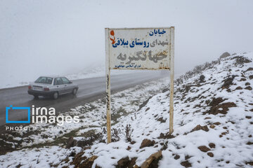 First autumn snow in Talesh, northwestern Iran