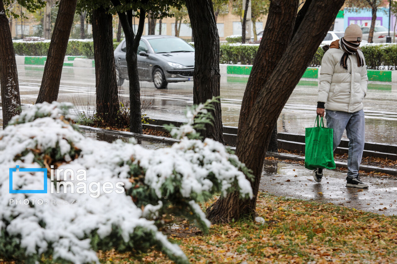 First autumn snow in Ardabil, northwest Iran