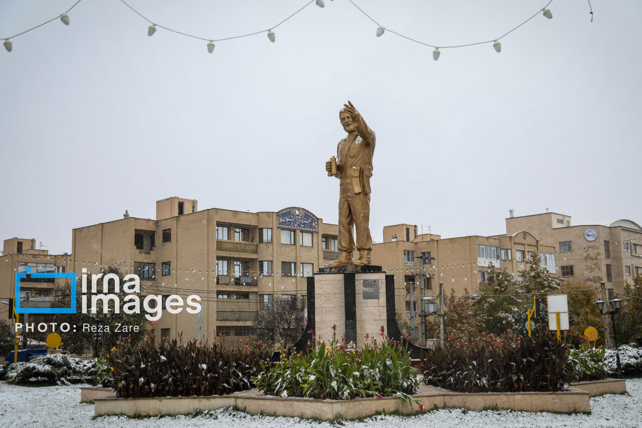 First autumn snow in Ardabil, northwest Iran