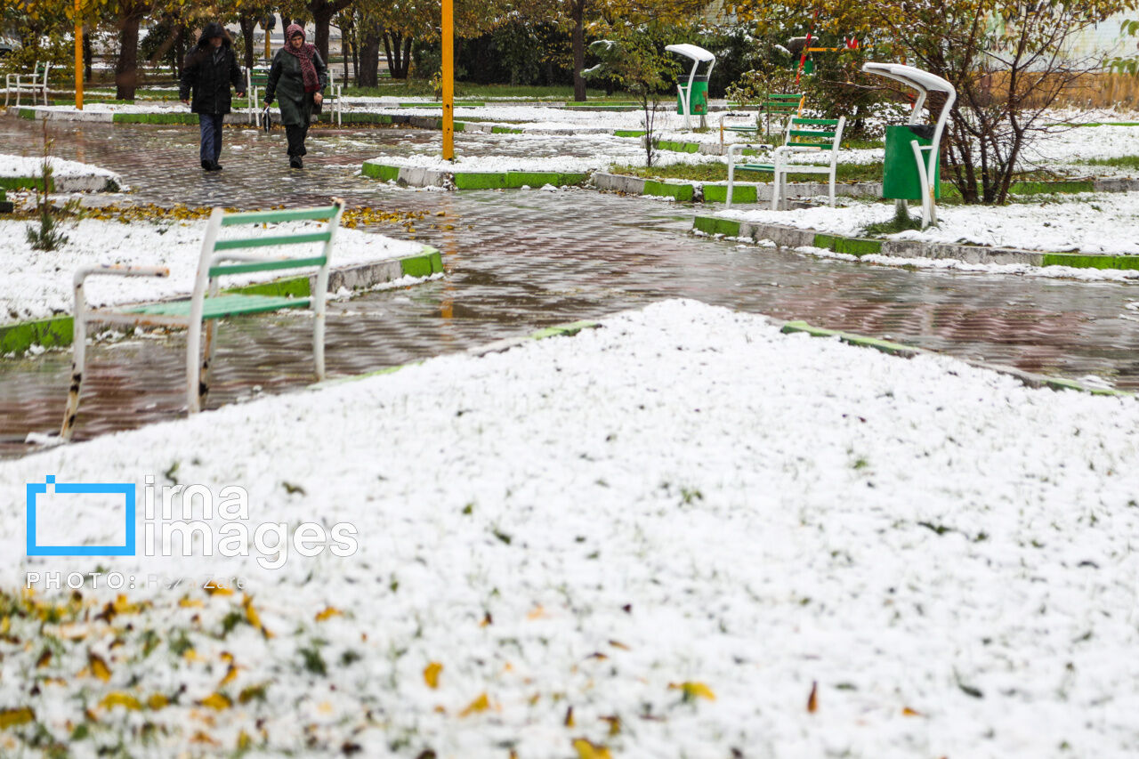 First autumn snow in Ardabil, northwest Iran