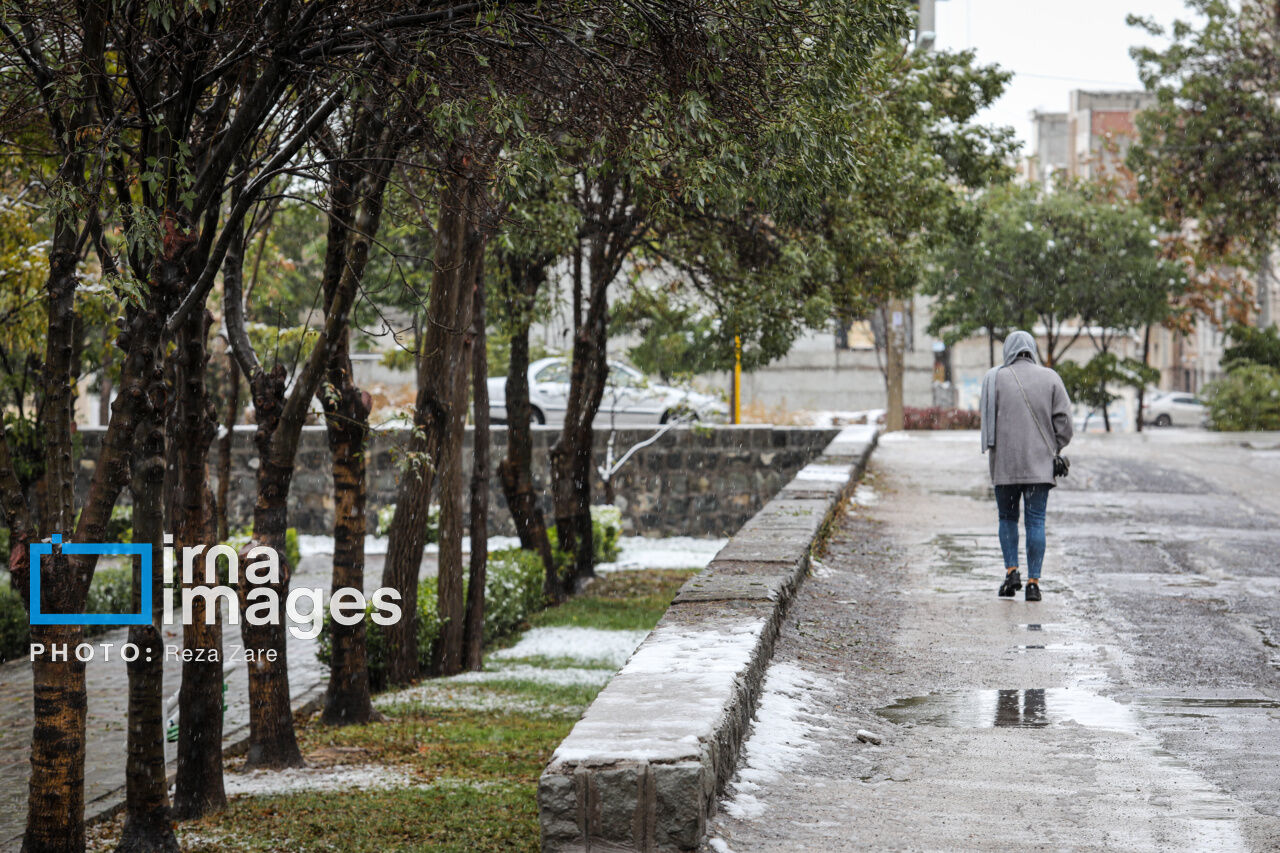 First autumn snow in Ardabil, northwest Iran