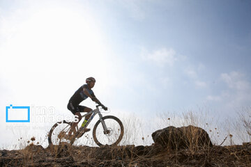 Mountain biking race in northeast Iran