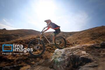 Mountain biking race in northeast Iran