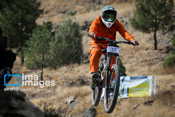 Mountain biking race in northeast Iran