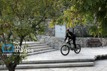 Mountain biking race in northeast Iran