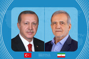 Iran President Pezeshkian congratulates Turkish counterpart on nat'l day