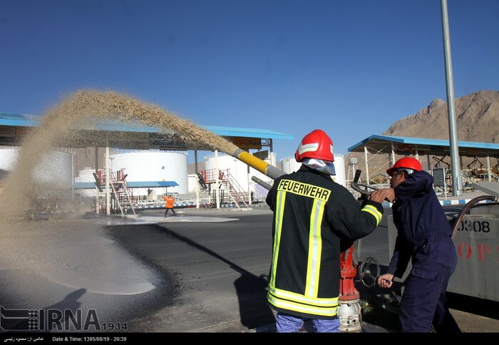 رزمایش پدافند غیر عامل در شرکت ملی پخش فرآورده های نفتی غرب مازندران