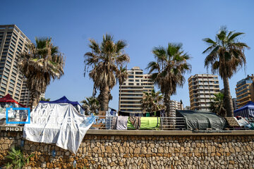 War-hit people of southern Lebanon on coast of Beirut