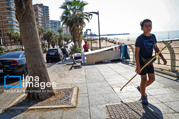 War-hit people of southern Lebanon on coast of Beirut