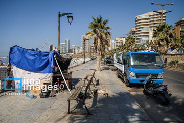 War-hit people of southern Lebanon on coast of Beirut