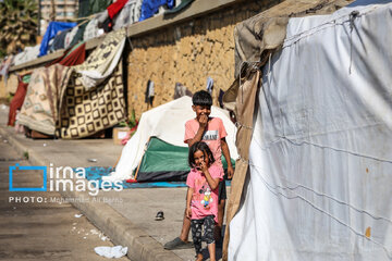 War-hit people of southern Lebanon on coast of Beirut