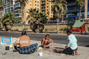 War-hit people of southern Lebanon on coast of Beirut