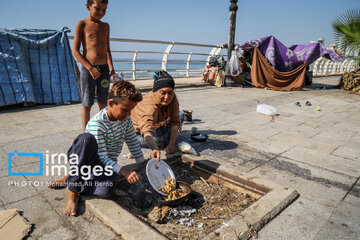 War-hit people of southern Lebanon on coast of Beirut