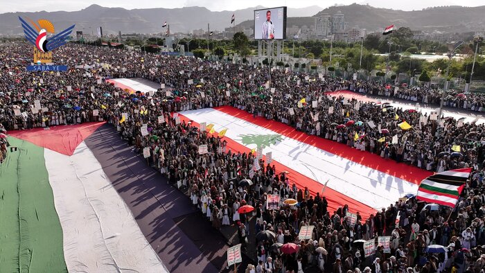 Million-strong march staged in Yemen capital in support of Gaza, Lebanon