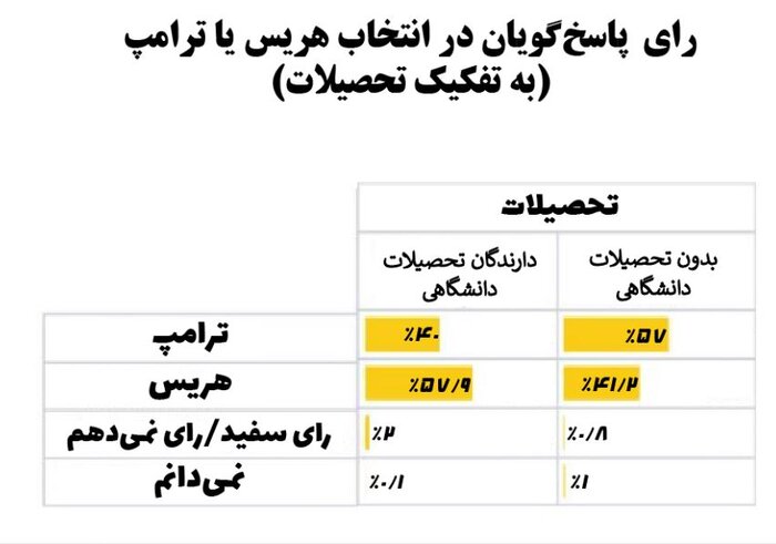 جوانان و تحصیل‌کردگان دانشگاهی به هریس رای می‌دهند یا ترامپ؟