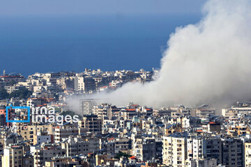 Zionist regime's heavy attacks on southern Beirut