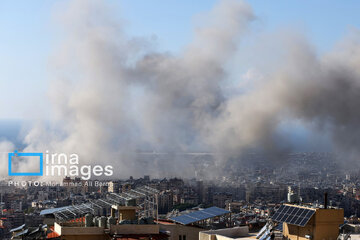 Zionist regime's heavy attacks on southern Beirut