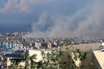 Zionist regime's heavy attacks on southern Beirut