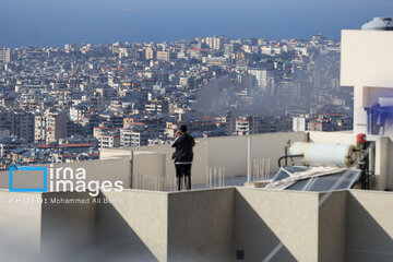 Zionist regime's heavy attacks on southern Beirut