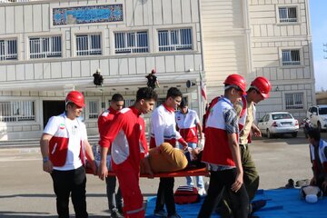 بیست و ششمین مانور سراسری زلزله در مدارس قصرشیرین برگزار شد + فیلم