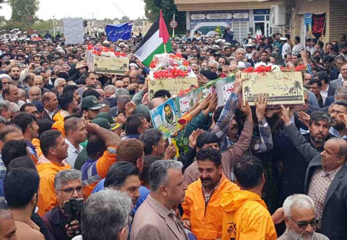 آسمان بوشهر با حضور پنج شهید گمنام عطرآگین شد