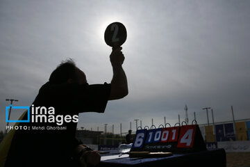 Beach volleyball games of national premier league in northeast Iran