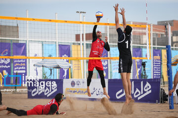 Beach volleyball games of national premier league in northeast Iran