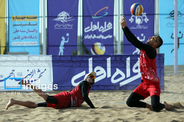 Beach volleyball games of national premier league in northeast Iran