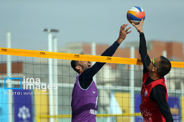 Beach volleyball games of national premier league in northeast Iran