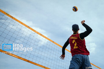 Beach volleyball games of national premier league in northeast Iran