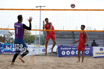 Beach volleyball games of national premier league in northeast Iran