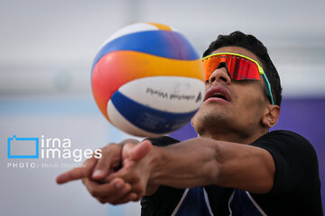 Beach volleyball games of national premier league in northeast Iran