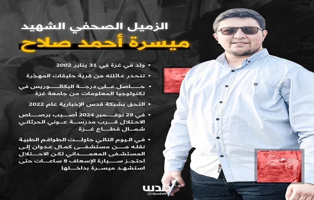 Palestinian journalist martyred in northern Gaza