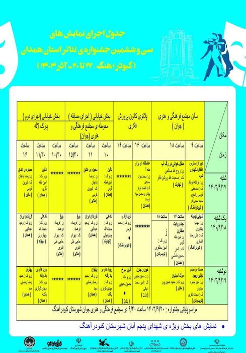 جشنواره تئاتر استان همدان به میزبانی کبودرآهنگ آغاز شد