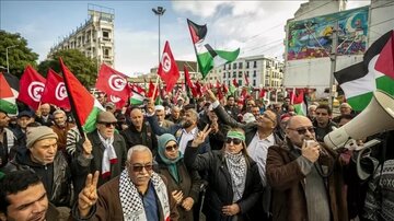 Tunisians stage rally in support of Gazans