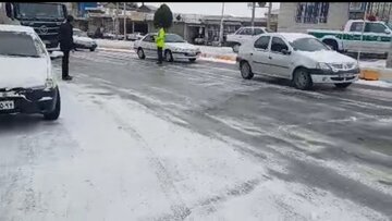 برف در جاده تربت حیدریه مشهد